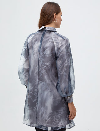 PATTERNED ORGANZA BLOUSE