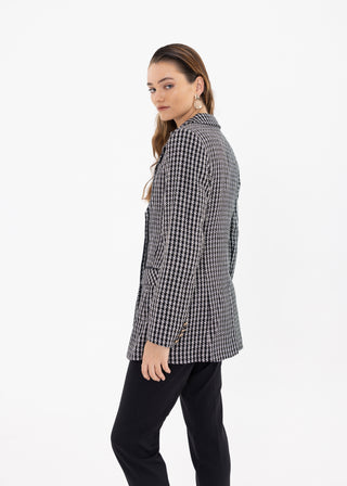 HOUNDSTOOTH DOUBLE-BREASTED BLAZER