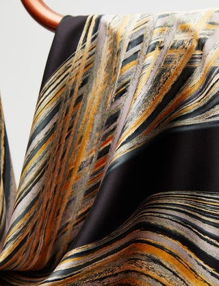 Abstract Patterned PES Scarf Black
