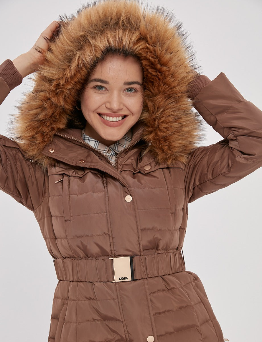 Camel goose down on sale jacket