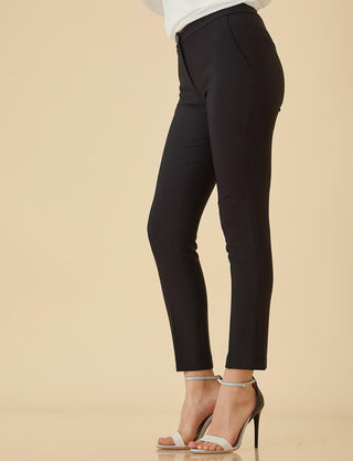 Slim Fit Basic Pants - Black